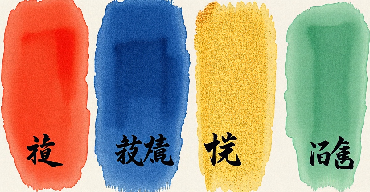 Japanese Colors in Kanji: Red, Blue, White, Black and More